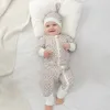 Bamboo Baby Romper Długie rękaw z podwójnym zamkiem błyskawicznym Bamboo Viscose Print Druku