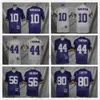 Clássico Vintage 1990 College Football 10 Fran Tarkenton Jersey Vintage 44 Chuck Foreman 56 Chris Doleman 80 Cris Carter 84 Randy Moss 93 John Randle