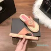 Plataforma Paja Yute Tejido Tanga Sandalias Marca Mujer Chanclas Tweed Terciopelo Tobogán Punta abierta Zapatos planos Resbalón en pisos Playa Mula Bordado Zapatillas Zapatillas de deporte