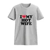 Camisetas para hombres camiseta de pareja de verano me encanta mi marido impreso algodón casual de algodón corta camisetas esposa top women wothing