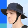 Breite Krempe Hüte Strand Surf Cap Mesh Atmungsaktiv Sonnenhut UPF50 Sommer Outdoor Angeln Gürtel Kinn Verstellbare Eimer Hut Wasser Sport Unisex 2023 R230308