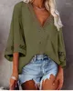 Blouses femininas 2023 Moda Mulheres Mangas curtas Tops de verão Camisas Hollow Out reta de renda Spring Spring V Streetwear Loose Blouse 19011