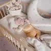 Oreillers INS bébé oreiller broderie ours lune coton doux et respectueux de la peau enfant lit né Surround Anti-collision taille de sécurité 230309
