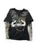 Damesbreien T Tees Dames Spring Loose Tops Cartoon Guitar Print nep