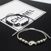 Pendant Necklaces 2Pieces Tai Chi Yin Yang Couple Bracelets Alloy Adjustable Braid Chain Bracelet Matching Lover Rope