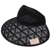 Wide Brim Hats Beach Lace Plaid Sun Hat Empty Top Summer Discoloration Cap Ladies Sunhat Big Women Cycling Windproof Protection