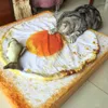 Kattbäddar stil söt kreativ husdjur filt varm härlig färgglad stekt ägg plysch för hemkatter kattunge små djur leveranser