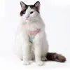 Cat Collars Leads Summer PU Leather Harness 120cm Leash Outdoor Dog and Set Water Proof Vest Chest Strap Kitten Accessories 230309