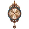 Relógios de parede decoração de casa Modern Pendulum Clock Vintage Quartz Silent Metal Nordic Design