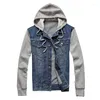 Vestes pour hommes Denim Jacket Hooded Casual Fashion Jeans Hoodie Street XL 5XLMen's