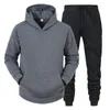Mens Tracksuits Sets HoodiesPants Fleece Solid Pullovers Jackets Sweatershirts Sweatpants Oversized Hooded Streetwear Outfits 230308