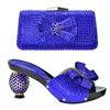 Sandals Arrival African Women Shoes and Bag Set Decorated with Rhinestone Luxury Shoes Women Designers Slip on Shoes for Women 230309