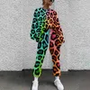 Frauen Zweiteilige Hosen Frühling Frauen Leopard Tie Dye Trainingsanzug Sets Weibliche Casual Mode Druck Pullover Langarm Streetwear Anzüge 230309