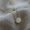 Colares de pingentes de colar de casca natural fofo com titânio com 18k de aço inoxidável colarinho de aço de jóias cadeia de clavículas de jóias