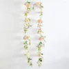 Decorative Flowers Fancy Simulation Rattan Reusable Colorfast Artificial Elegant Wedding Feast Faux Silk Rose Flower Garland