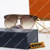 Herren-Sonnenbrille, Luxus-Sonnenbrille für Damen, verspiegelt, UV400, modische Vollrahmen-Sonnenbrille, Drive Beach, klassische goldene Buchstaben, Schnalle