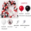 Andra evenemangsfestleveranser 106st Black Red Balloons Arch Garland Kit Confetti Ballon Party Birthday Decoration Wedding Graduation Air Globos Casino Racing 230309