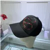 Tasarımcılar Erkek Beyzbol Şapkaları Markalar Kaplan Başı Şapkaları arı yılanı İşlemeli kemik Erkekler Kadınlar casquette Güneş Şapkası gorras Spor Örgü Kap