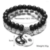 Braccialetti con ciondoli 2 pezzi / set Perline in pietra naturale Bracciale Yoga per donna Uomo Amanti Distanza Magnete Coppia Tai Chi Amicizia Gioielli