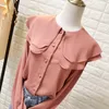 Women's Blouses Shirts Double-Layer Doll Collar Long Sleeve Chiffon Shirt Women's Loose-Fit Ruffled Blouse Woman Blusas All-match Tops Nancylim 230309