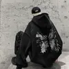 رجال رجال Sweatshirts Hybskr streetwear المطبوعة رجال فضفاض الخريف الذكور تصميم الأزياء مقنعين قميص كوريا على الطراز الكوري غير الرسمي للجنسين pullovers 230308