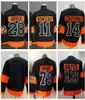 Anpassad 2021 Reverse Retro Hockey Jerseys 11 Travis Konecny ​​9 Ivan Provorov 13 Kevin Hayes 14 Sean Couturier 79 Carter Hart 89 Cam Atkinson 9