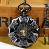 Pocket Watches Luxury Mechanical Bronze Gold Watch For Men Women Flower Skeleton Roman Numeral Dial Fob Chain Vintage Old Pendant Clock