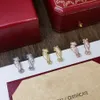 panthere serisi küpeler kadınlar için tasarımcı elmas Zümrüt Leopar gözler Som Gümüş Altın kaplama 18K en yüksek karşı kalite moda lüks premium hediyeler 003