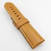 24 mm Amarelo de couro amarelo bezerro Banda de relógio Strap Fit para Pam Pam 111 WIRST Relógio