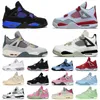 Новая беспорядочная комната Jumpman 4 ретро баскетбольные туфли 4s красный огонь военные черные кошки университеты синий белый Oreo Sail Metallic разведены, женщины, женщины крутые серые спортивные кроссовки