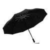 Paraplyer 10 Bone Folding Business Paraply Super Large Windproof 3 Fashion Rain Parasol Black UV Paraguas B50