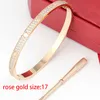 Fashion love Bracciali braccialetti Donna Oro rosa Argento Lady Bangle Cacciavite Cacciavite di design di lusso Gioielli da donna Uomo in titanio con doppie file di diamanti