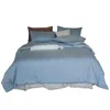 Bedding Sets Lace Jacquard Embroidery Series Set Pure Cotton Bed Four - Piece Linen Quilt Cover 4 Pcs Solid