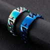 24mm 31mm acciaio inossidabile 316L cordolo bracciale a catena cubana punk hiphop uomo donna super pesante spesso arcobaleno blu titanio acciaio bici biker bracciali gioielli braccialetto