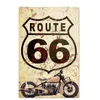 Route 66 Targhe in metallo vintage Targa in metallo RT66 Targa in metallo vintage Decorazione da parete per garage retrò per bar pub club Man Cave Stazione di servizio personalizzata Art Decor Dimensioni 30X20 w01