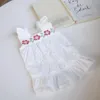 Dog Apparel Spring And Summer Dress Embroidered Skirt A-line White Cute Style Preppy Cat Clothing Teddy Chihuahua Ca