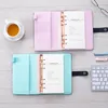 Notepads wholesale Vintage Leather Diary Travel Journal Notebook Mini Pocket Refillable Ring Binder A6 A5 Kawaii Black Quilted Planner 230309