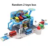 Electric RC Track Korean Anime Toy Little Bus Garage Puzzle Assemble Transit Services Packing Lot med 2 Tayo Play Model 230308