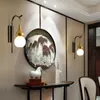 Wall Lamps Chinese Style Gourd Lamp Bedroom Living Room Background Light Fixture Auspicious Golden For