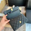 channel Borse a tracolla Donna Woc Portafoglio Lettera su catene Mini borsa a tracolla vintage Vera pelle Designer di lusso Portamonete da tasca per carte dorate da donna