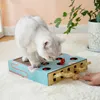 Cat Toys 3 in 1 Cat Scratfer Board Cats Interactive Hunt Mouse with Scratcher Funny Stick Hit Gophers Maze Tease 230309