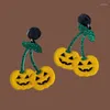 Brincos Dangle Acessórios de Halloween Horror Funny Pumpkin Fantasma Demônio Divertido pingando Oil Cherry