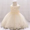 Vestidos de menina 2023 vestido de criança pérola bordada para bebês renda a princesa lavagem