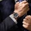 손목 시계 포에다 가르 패션 쿼츠 가죽 유니니스 렉스 시계 최고의 방수 날짜 날짜 손목 시계 캐주얼 스포츠 시계