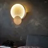 Duvar lambası İskandinav Yuvarlak Mermer Led Yaratıcı Basit Modern Pirinç/Demir Avize Oturma Odası Yatak Odası Koridor
