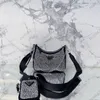 Classic New Luxury Shoulde wallet Women Designers 2pcs/set armpit Diamonds Bag Crossbody Luxurys Leather Shoulder Bags Diamond Totes Handbags Underarm Purses