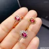 Cluster Rings KJJEAXCMY Fine Jewelry S925 Sterling Silver Inlaid Natural Garnet Girl Elegant Ring Support Test Chinese Style With Box