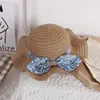 Chapéus 2023 Capéu de palha Pai child tap Pearl Beach Bowknot Steamer Topi Han Edition Small Pure Fresh Fresh Children's