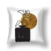 Almohada Ginkgo Biloba Cubierta de poliéster 45x45 cm Hojas de oro negras Caja de cintura Sala de estar Silla Sofá Decoración del hogar