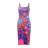 Casual jurken bloemenprint spaghetti riem bodycon braces jurk dames zomer sexy slip met spleet damesmeisjes mode sundress